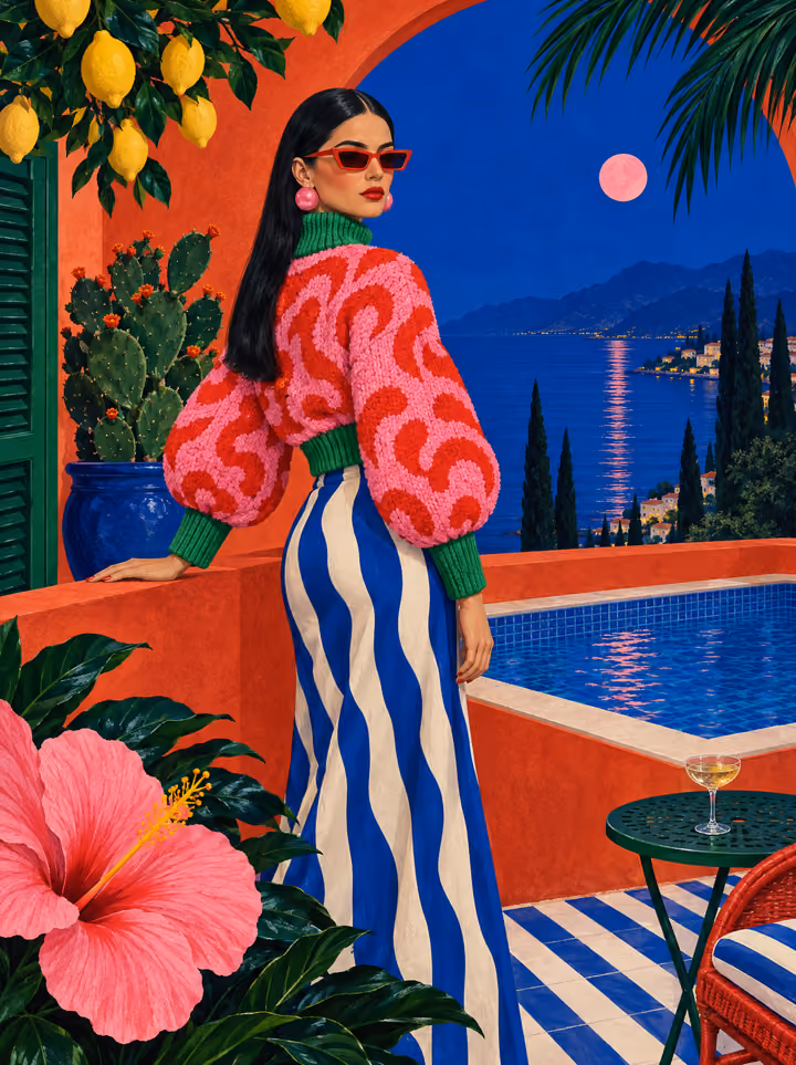 Moonlit Terrace Illustration