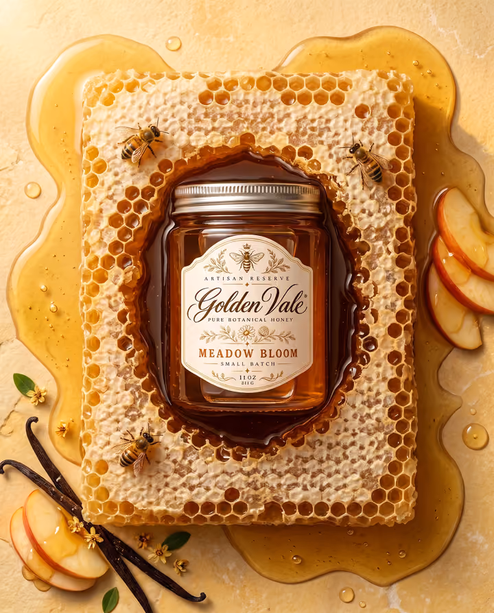 Honeycomb Honey Flatlay