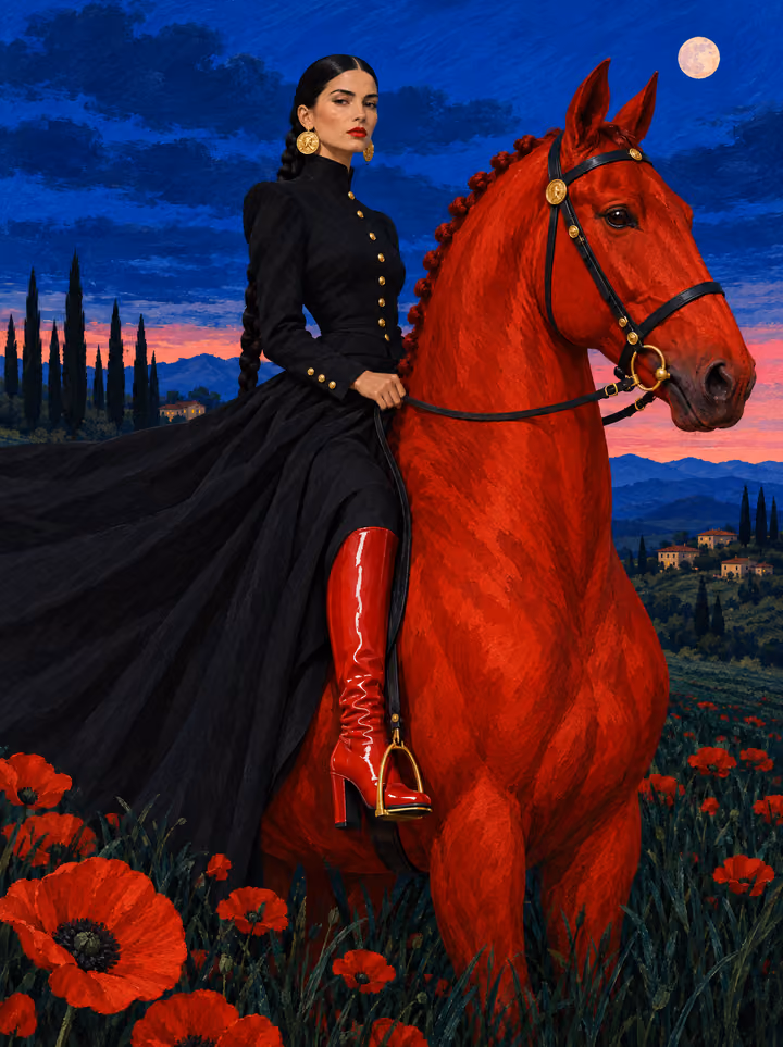 Crimson Horse Illustration