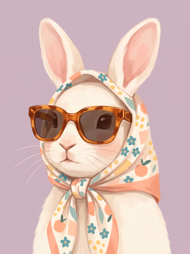 Stylish Rabbit Portrait