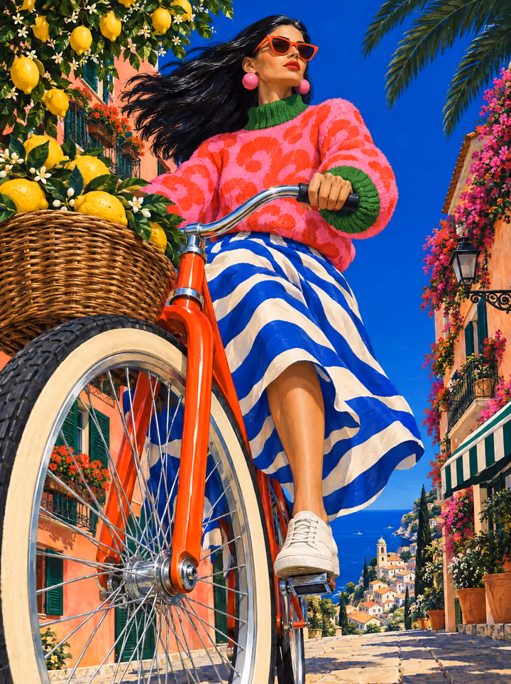 Citrus Cyclist Illustration
