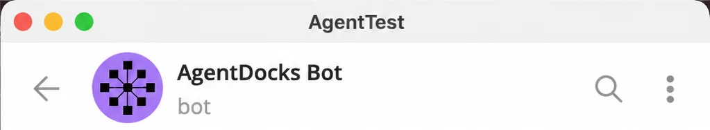 Telegram chat with the AgentDocks bot